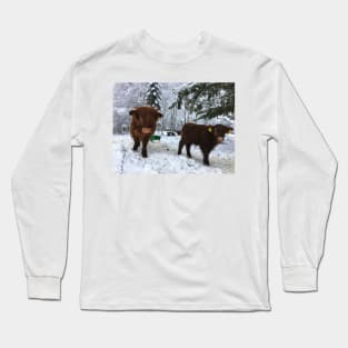 Scottish Highland Cattle Calves 1624 Long Sleeve T-Shirt